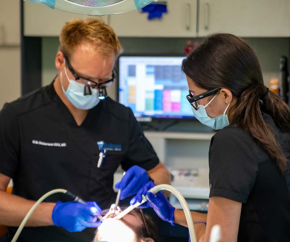 Dental Patient During Dental Implant Surgery