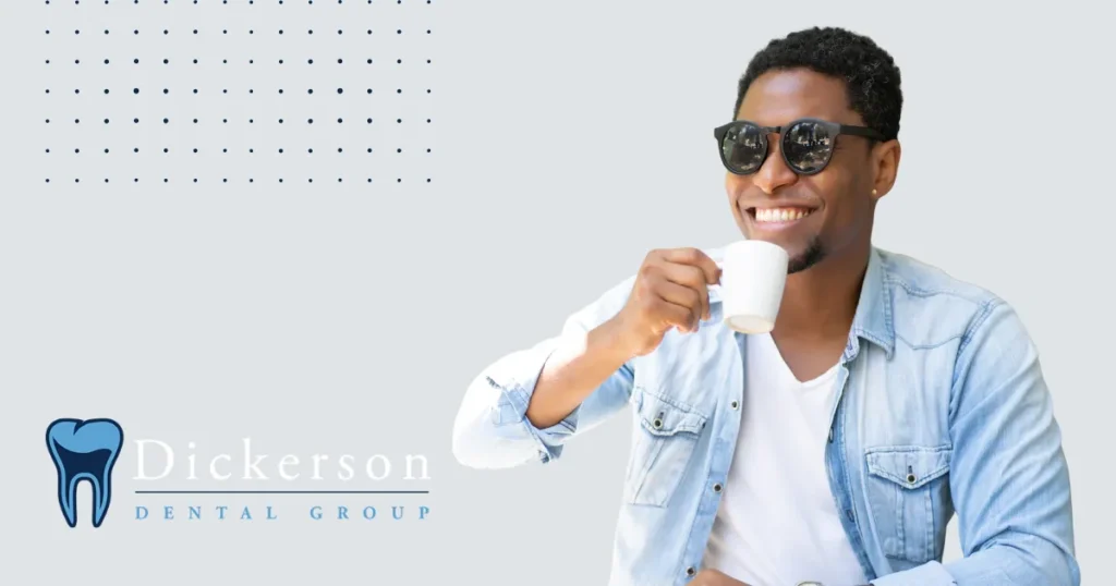 Smiling Man Drinking Coffee